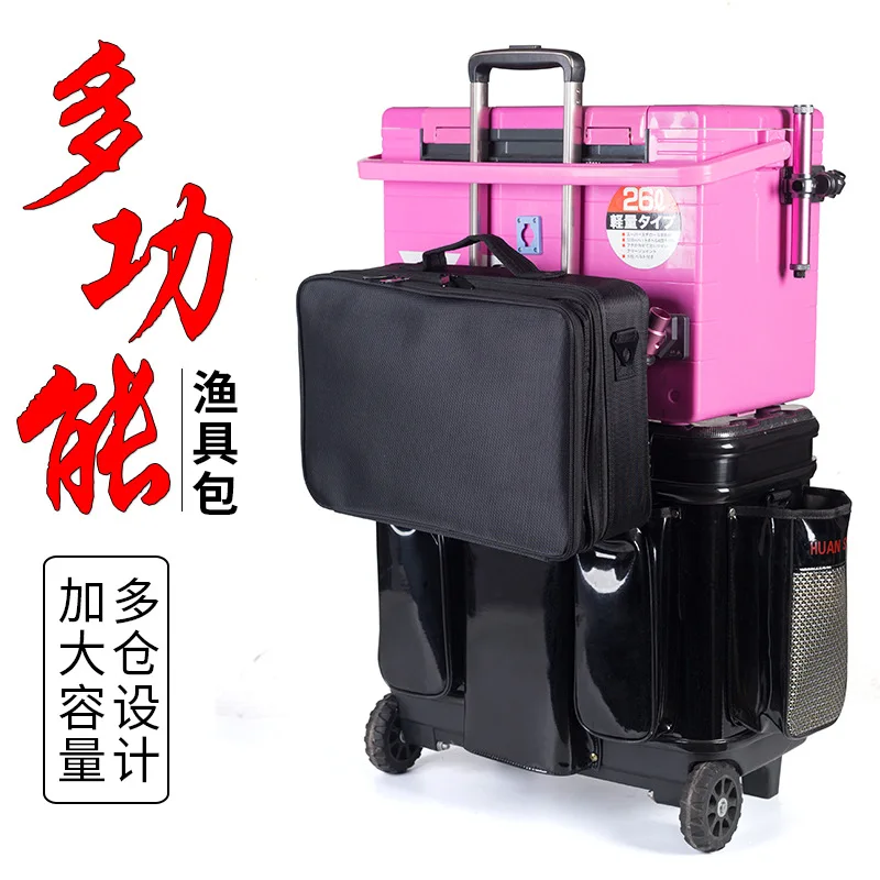 Bolsa de cebo con rueda para sedal de pesca al aire libre, caja de almacenamiento, bolsas de pesca, multifuncional, impermeable, portátil, Estuche De Viaje para acampar X282G - imagen 5