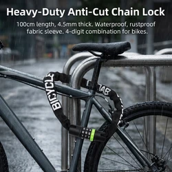 Candado cadena bicicleta resistente e impermeable con cubierta