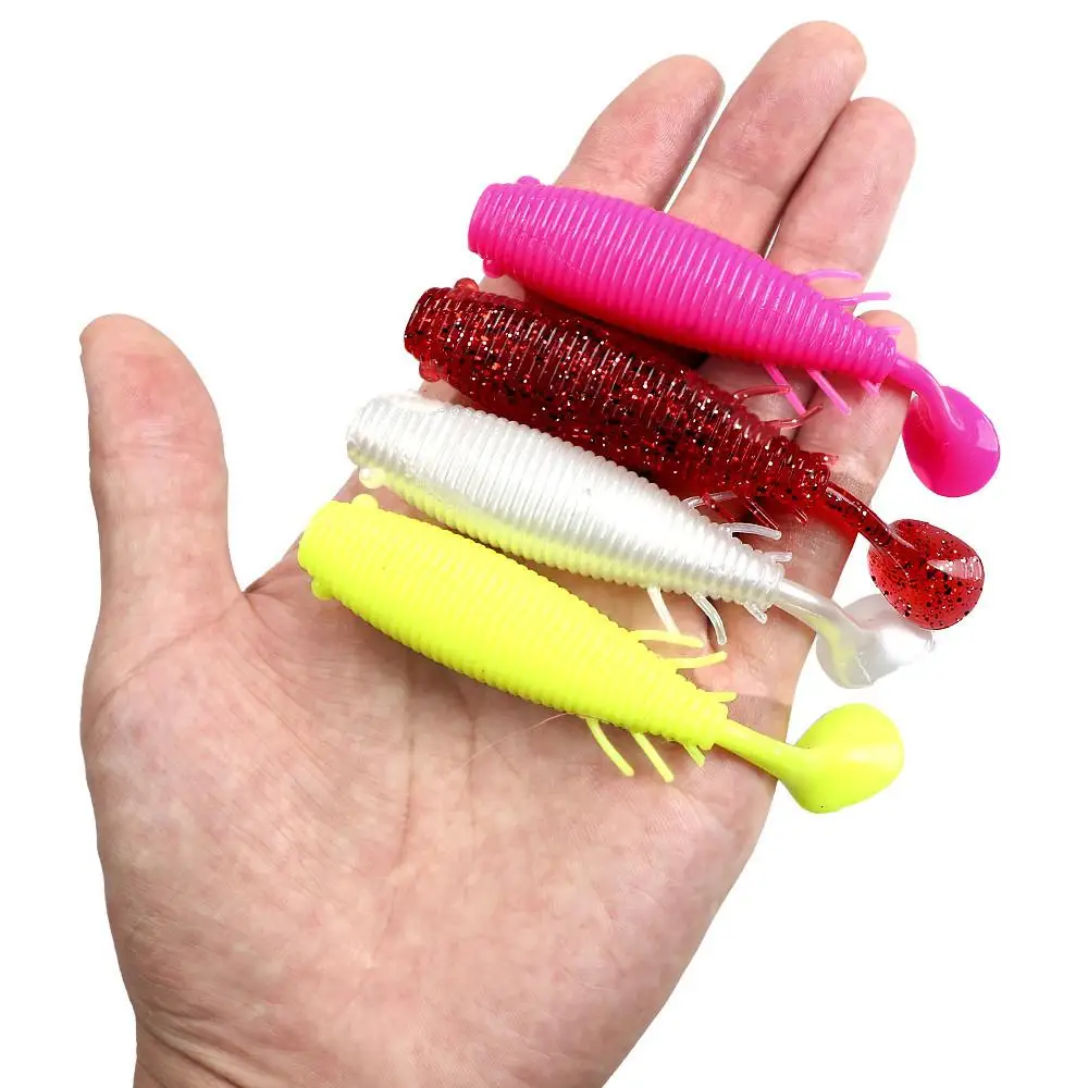 4 Uds. Cebos de pesca con señuelo suave, 10cm/11g, cebos grandes para peces con 2 anzuelos para agua dulce, agua salada, pececillo, trucha, perca, pesca negra - imagen 5