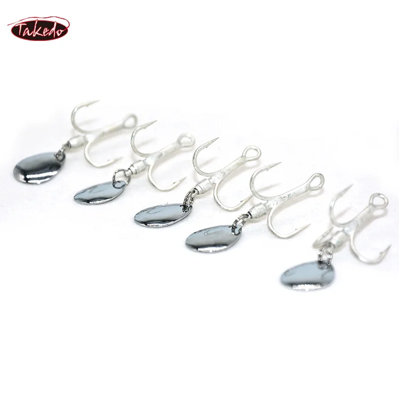 TAKEDO 4PCS Pesca en el mar Acero con alto contenido de carbono 4 #   6 #   8 #    Anzol Accesorios de pesca An anzuelo triple con anzuelos de pesca de lentejuelas giratorias - imagen 3