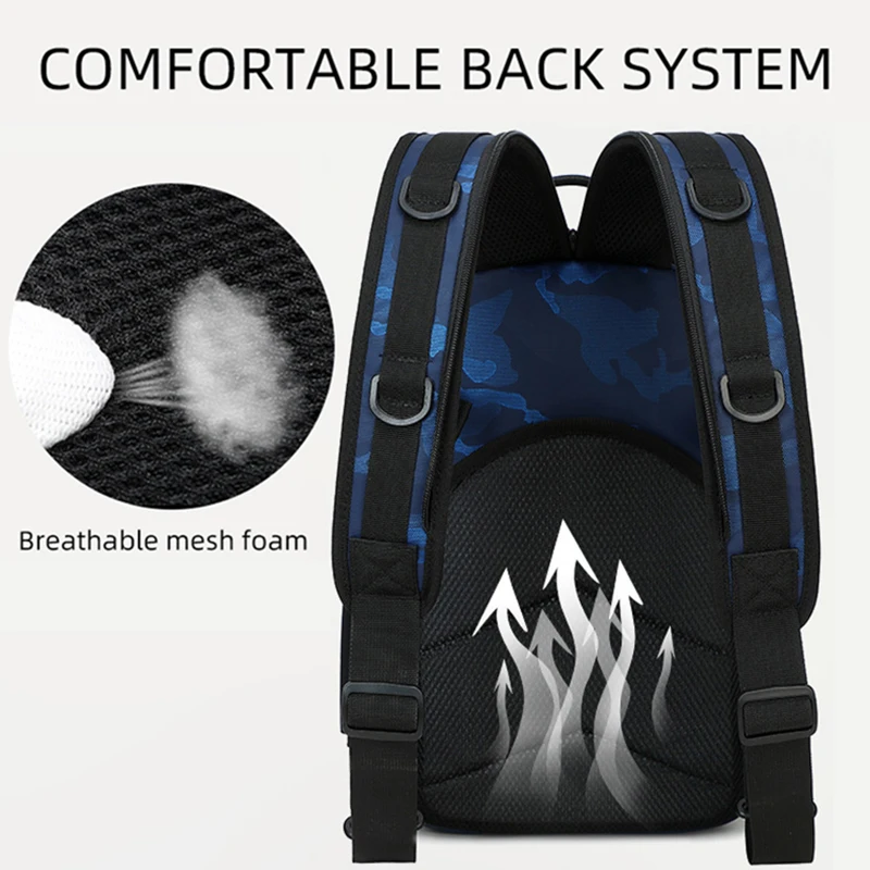 Bolsa de pecho de pesca con soportes para caña, mochila táctica Molle, caja de pescado, bolsa de aparejo de escalada para senderismo al aire libre, riñonera deportiva para caza - imagen 5