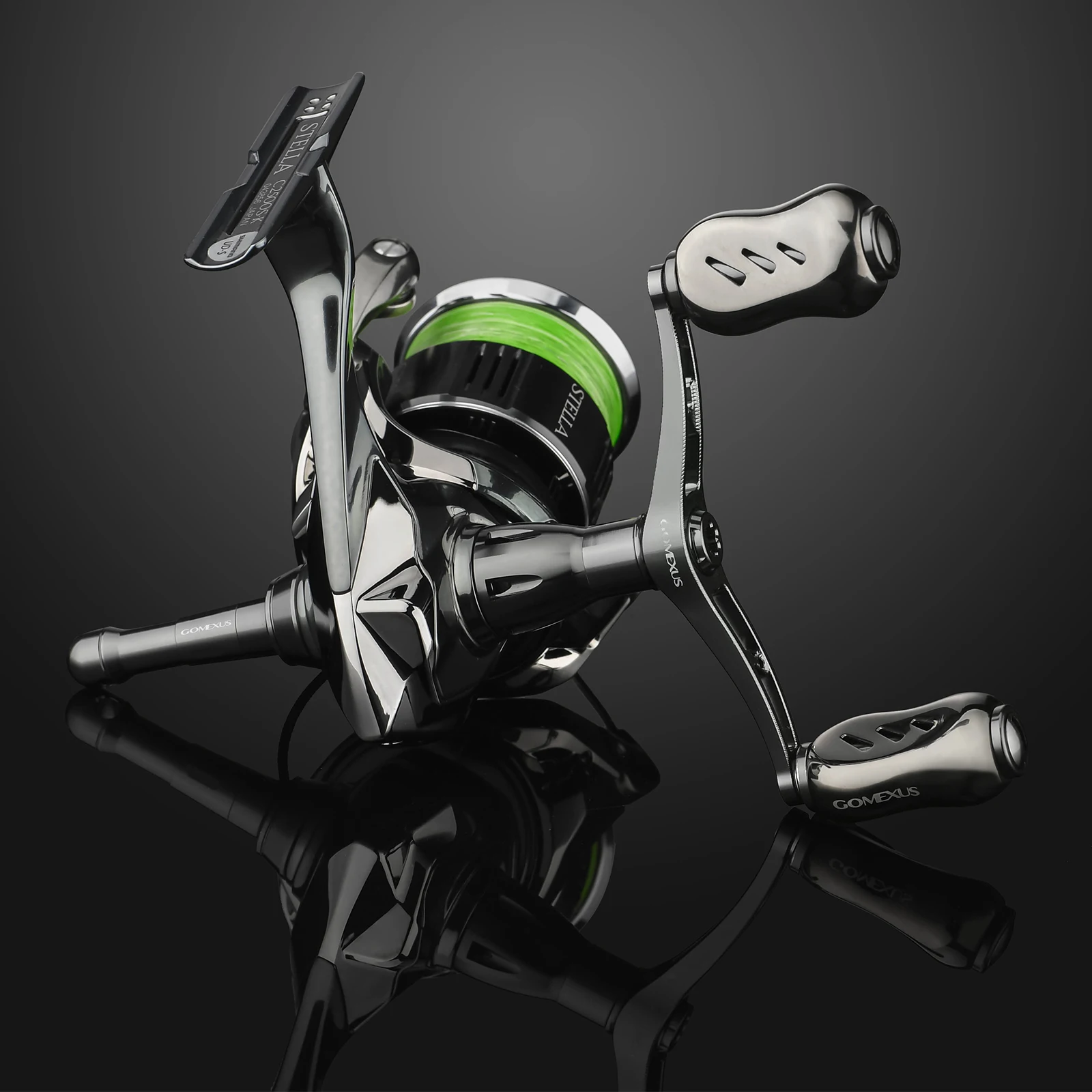 Mango Gomexus para pesca Eging, mango de carrete CNC de 92mm con perilla de titanio de 22mm para Stella Stradic Vanquish Exsence TwinPower XD - imagen 4