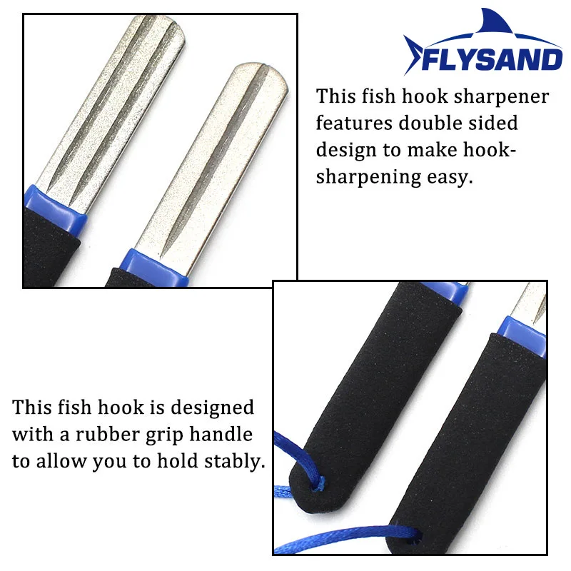 FLYSAND-afilador de anzuelos de pesca portátil con doble ranura para exteriores, herramienta para afilar anzuelos, accesorios de pesca - imagen 4