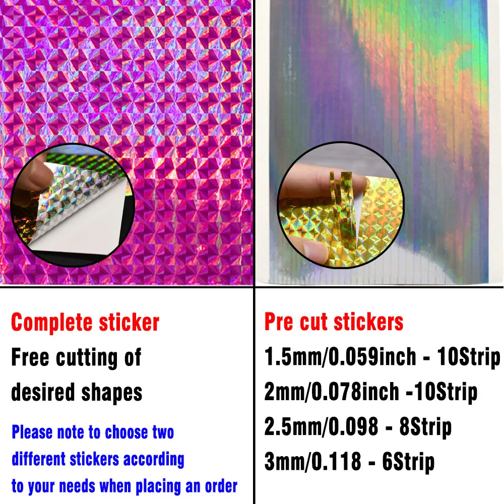 Película adhesiva holográfica para pesca, Kit de reparación de Ojos de señuelo 3D con 183 piezas, 5 piezas/6 piezas - imagen 4