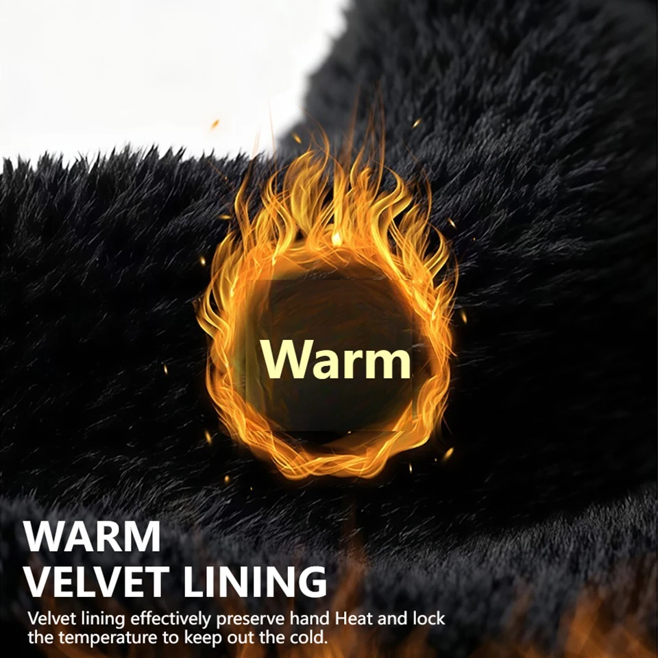 WALK FISH-guantes de pesca para hombre, de invierno, con forro polar grueso, a prueba de viento, anticongelante, pantalla táctil, deportes al aire libre, correr y ciclismo - imagen 5