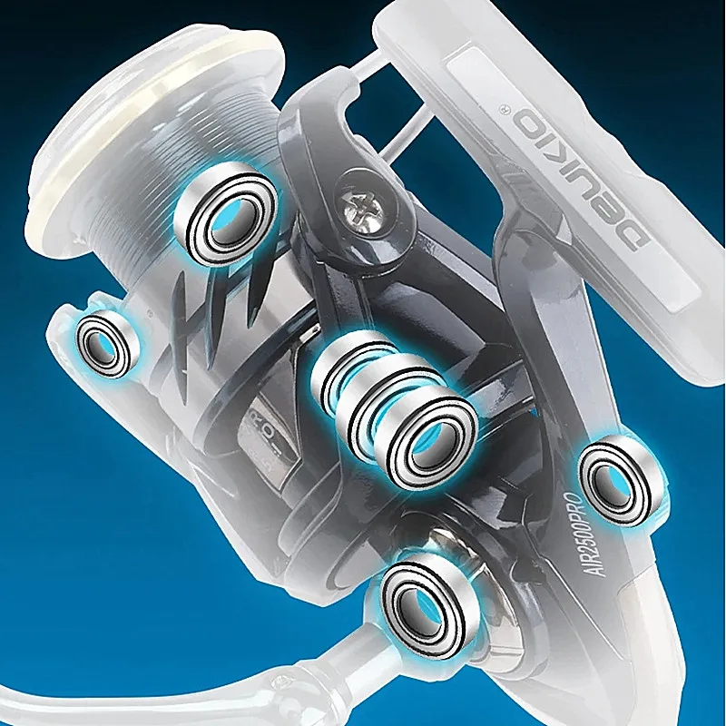 DEUKIO nuevo carrete de pesca 5,2: 1 potencia de arrastre máxima 18 libras carrete de aluminio alarma de pescado carrete giratorio para agua dulce y salada - imagen 5