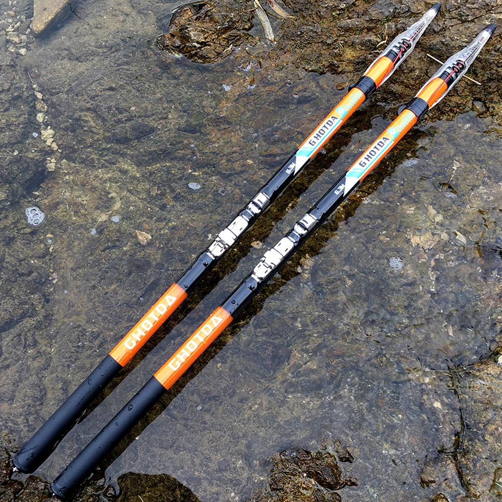 Caña de pescar telescópica de carbono para Roca, equipo de pesca de doble propósito para mar, 2,7 m/3,6 m/4,5 m/5,4 m - imagen 5