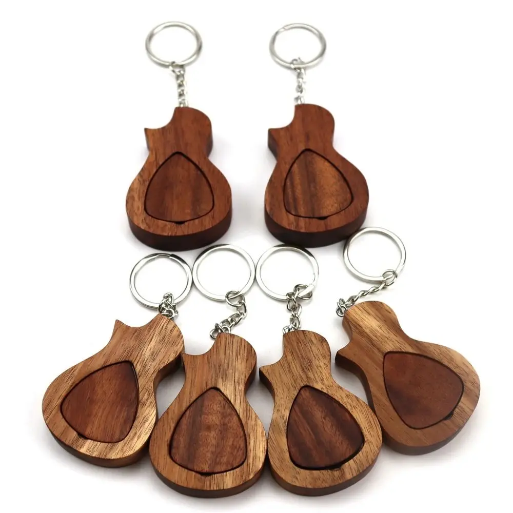 Púas de guitarra de madera con caja, hebilla magnética, fácil de llevar, estuche de almacenamiento portátil 2 en 1 - imagen 3