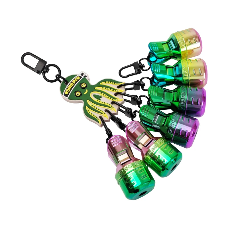 Nuevo Kit protector de cebo con plantilla de calamar galvanizada M + 6 uds Color Punk Webfoot pulpo Egi ganchos cubierta sepia paraguas señuelo tapa - imagen 5