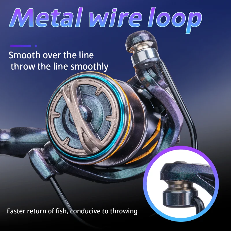 Carrete giratorio DEUKIO de Metal colorido, carrete de pesca sin espacio, mango de perilla de Metal, arrastre de 16kg para agua salada, carrete de Jigging de fundición de agua dulce - imagen 3