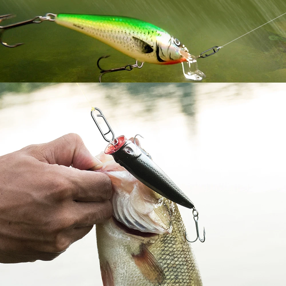 GOBAIT-enclavamiento de Pesca, Clips rápidos, Pin, caja de aparejos, barril, señuelo, conector de línea, accesorios, anillo de Pesca giratorio, 20-100 Uds. - imagen 5