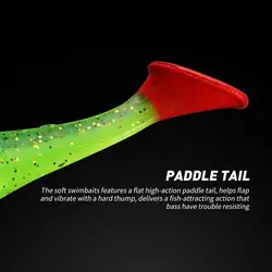 7 Uds nueva cola en T suave Swimbait flotante TPR paleta señuelo de pesca alta elasticidad 8cm 5,1g cebos de pesca