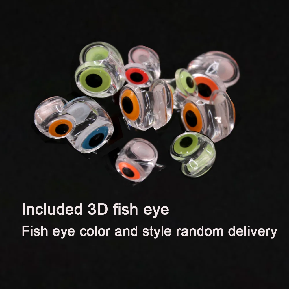 LIONRIVER-Ojos de pesca de simulación 3D 4D, señuelo de pesca, cebo de pececillo Artificial, aparejos de pesca de ojo DIY - imagen 4