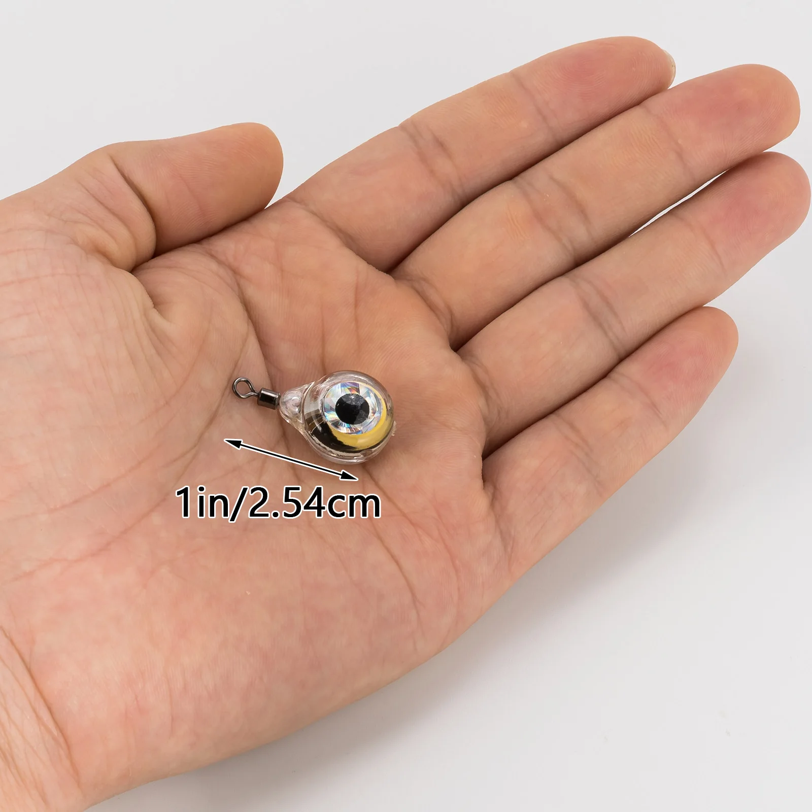 Mini señuelo de pesca con luz LED, forma de ojo de gota profunda, cebo atrayente bajo el agua, señuelo luminoso intermitente, pesca de calamar, 5 piezas - imagen 5