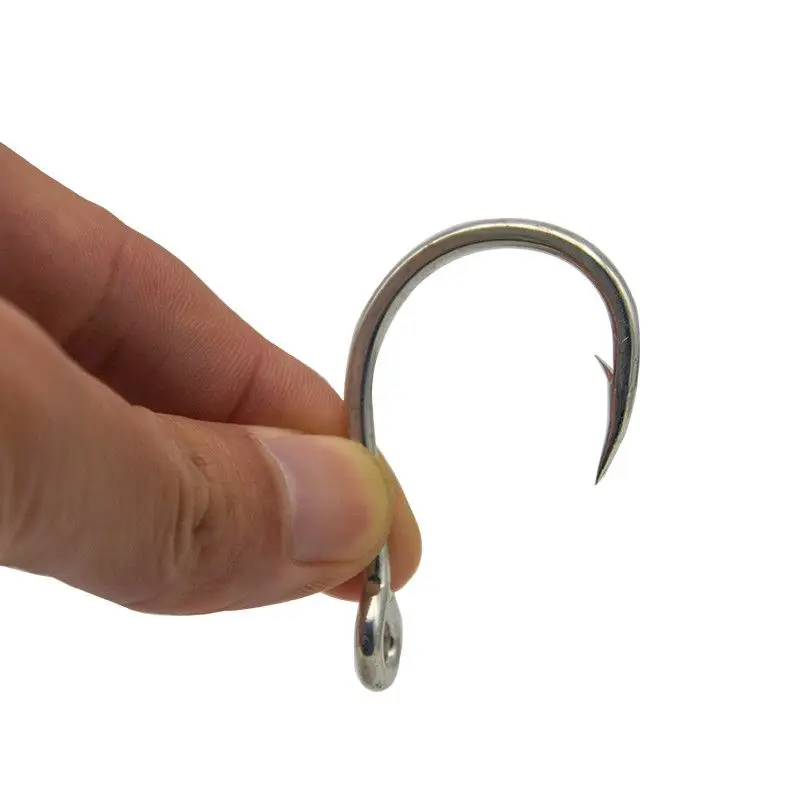 Anzuelos Mustad originales 10881, anzuelos de Pesca, anzuelo de Jigging, plantilla individual de océano, púas grandes con gancho con agujero, anzuelo duro de calamar para carpa, Pesca - imagen 4