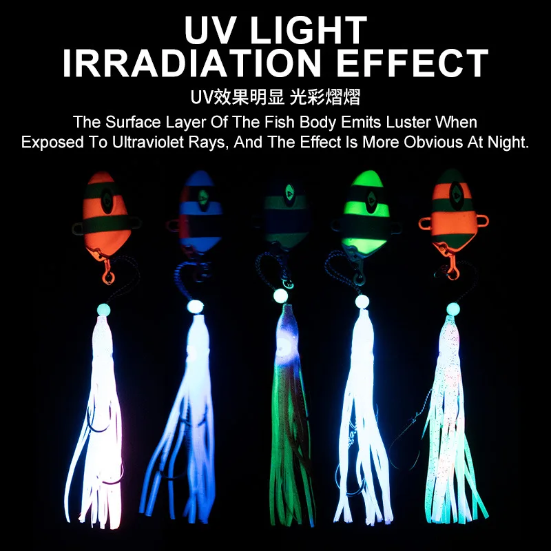 Kabura-anzuelos de Metal con cabeza de calamar, señuelo de Jigging de hundimiento, 100g, 150g, 200g, 250g, 300g, Marlin Inchiku - imagen 5