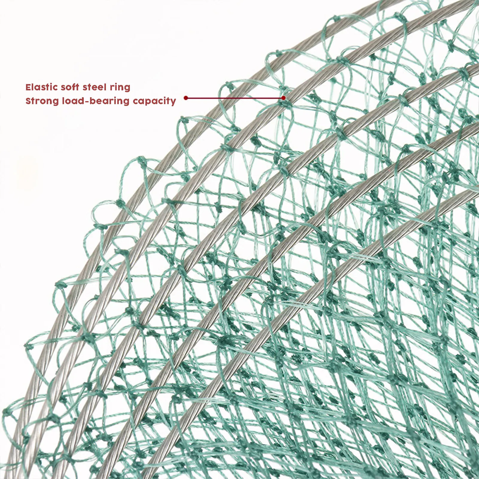 Red de pesca de nailon, red protectora plegable, cesta de alambre de acero suave Simple, bolsa larga de 3-5 capas, equipo de pesca - imagen 5