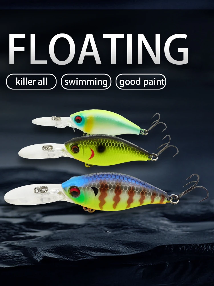Cebos duros flotantes minnow 52mm para señuelo de pesca de Lucio wobbler pesca