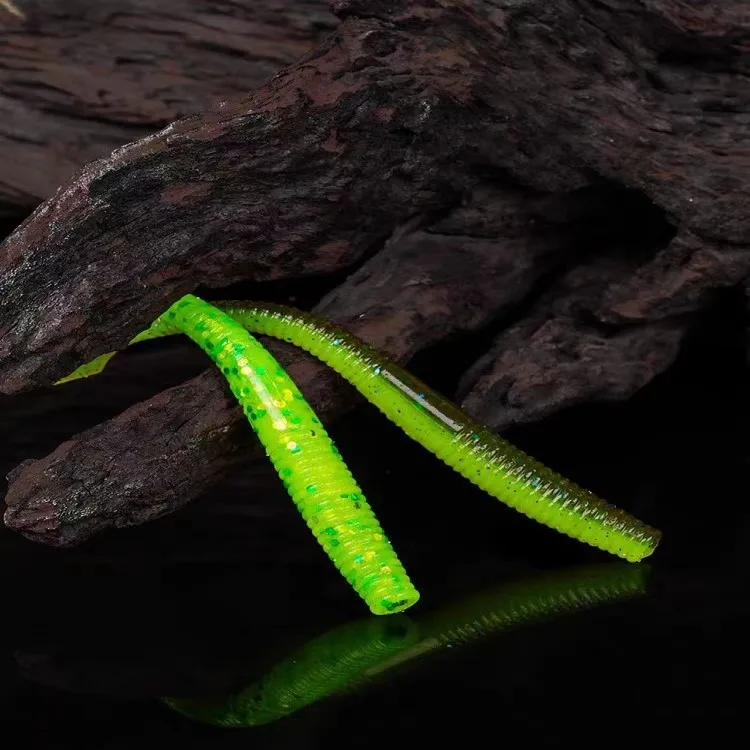 YAMAMOTO cuchillo cola fideos gusano 4 pulgadas Kut cola gusano sin plomo NEKO enchufe plomo Texas señuelo cebo suave - imagen 2