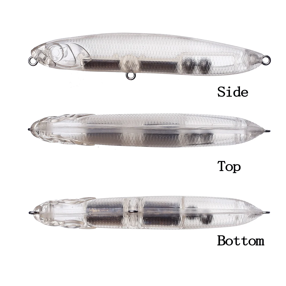 Chan'sHuang-Cebo en blanco 20 piezas sin pintar, 90mm, 16g, sonajero de hundimiento, lápiz para caminar, señuelo de pesca Artificial hecho a mano - imagen 3