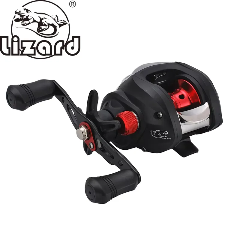 LIZARD con sistema de freno magnético 8KG resistencia a la arrastre 17 + 1 BB 7,2 carrete de pesca negro rojo de alta velocidad - imagen 2
