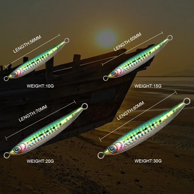 MAGIC WORKS-señuelo de pesca de Metal, cebo Artificial, anzuelo triple, 10g/15g/20g/30g - imagen 3