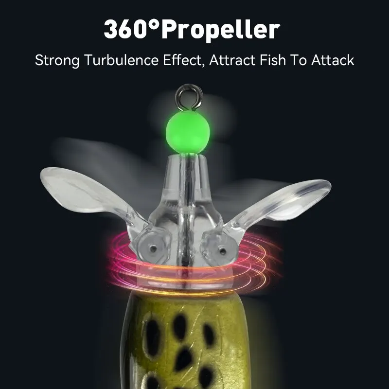 Popper Señuelos de Pesca, cebos duros de agua, toallos, cola giratoria suave, 85mm, 15g, Popper Wobblers para Bass Pike - imagen 4