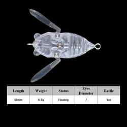 Señuelo Cigarra TopWater Chan'sHuang – En blanco con sonajero para DIY