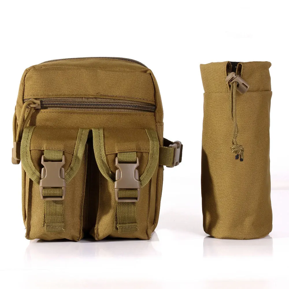 Riñonera táctica para exteriores para hombre, botella de agua impermeable Molle, Camuflaje, caza, senderismo, escalada, paquete de cinturón de nailon para teléfono móvil - imagen 3