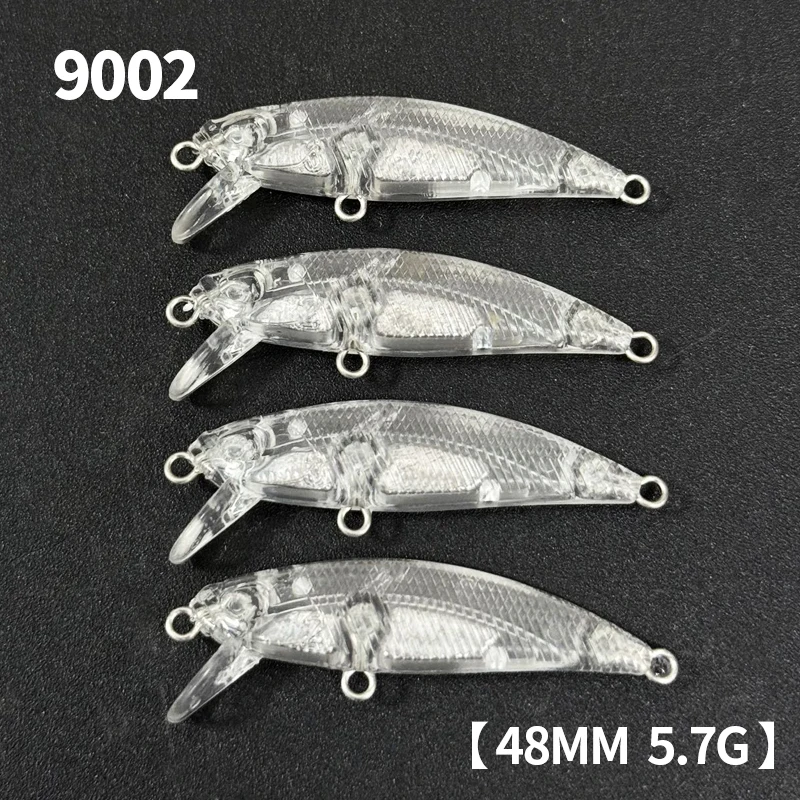 50 Uds. Señuelo de pececillo hundido sin pintar, 48mm, 5,7g, cebo de Pesca hundido, trucha de agua dulce, Lucio, señuelo de Pesca japonés - imagen 2