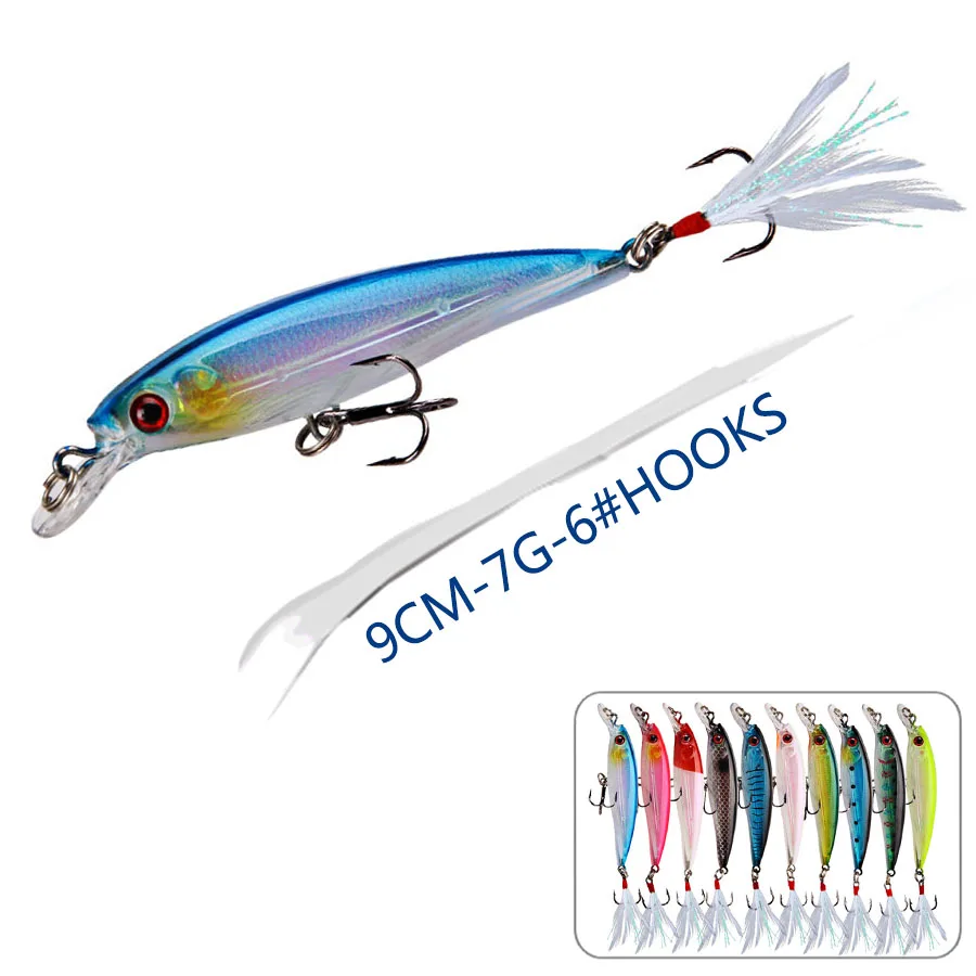 Señuelos flotantes para Pesca de pececillos, cebos duros Wobbler Jig Bait, Crankbaits artificiales, carpa, lubina a rayas, aparejos de Pesca Swimbait