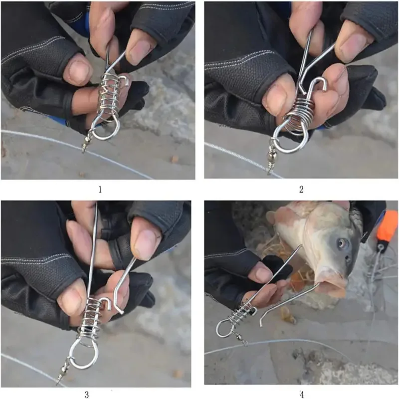 Hebilla de bloqueo de pesca, accesorios de pesca, cadena de acero inoxidable con flotador, cinturón de bloqueo de señuelo de peces vivos - imagen 5