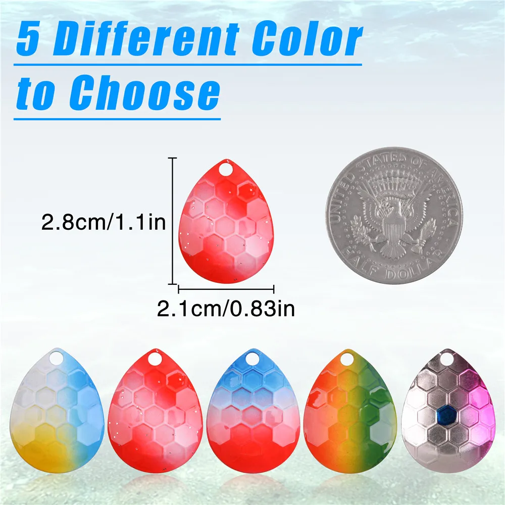 Cuchillas de sauce Colorado para pesca giratoria, accesorios de pesca DIY, spinnerbait, aparejos de aparejo Walleye de agua salada, 20 piezas - imagen 3