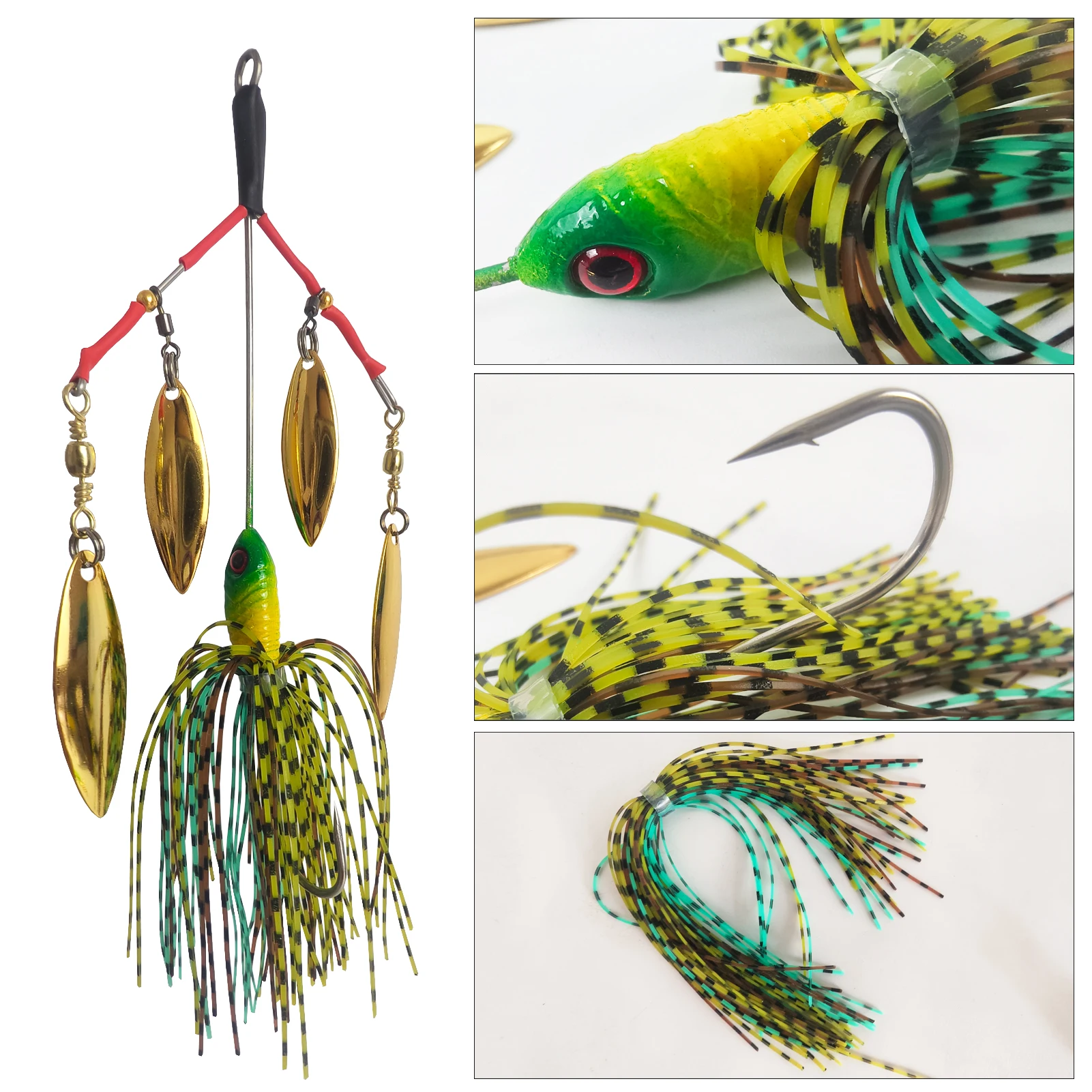 Free Fisher Buzzbait Multirota – señuelo VIB con lentejuelas - imagen 5