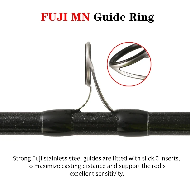 2023 nuevo modelo MADMOUSE POWER SURF II 4,20 M AX/BX piezas completas Fuji 46T alto carbono 3 secciones varillas de fundición de Surf color negro/rojo - imagen 5