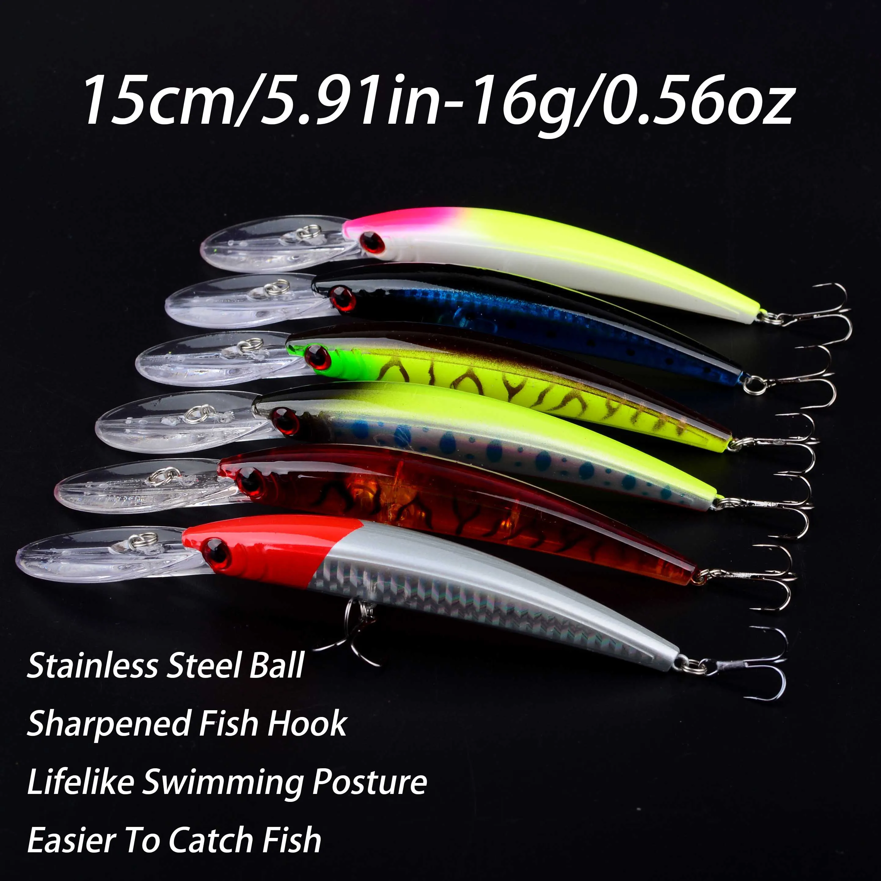 Señuelo de pesca Jerkbait Wobbler, pececillo de fundición larga para lubina, perca, carpa, Lucio, 6 uds. - imagen 3