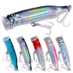 Señuelo Popper topwater con cuerpo plástico para lucio y perca