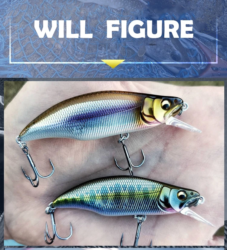 Señuelo de pesca de 64mm y 7,6g, Swimbaits, Crankbaits para Lucio, pececillo, aparejos de pesca - imagen 4