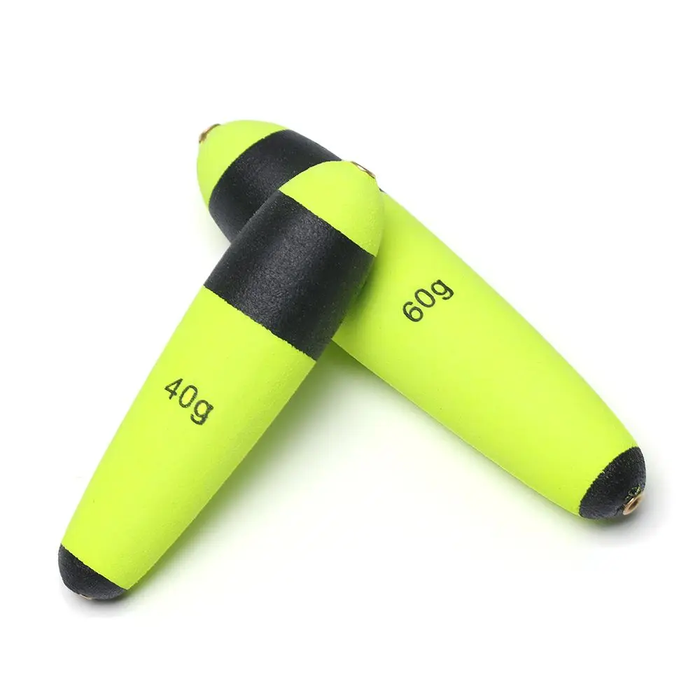 Flotadores de pesca de colores brillantes con indicadores de peso para una fácil identificación