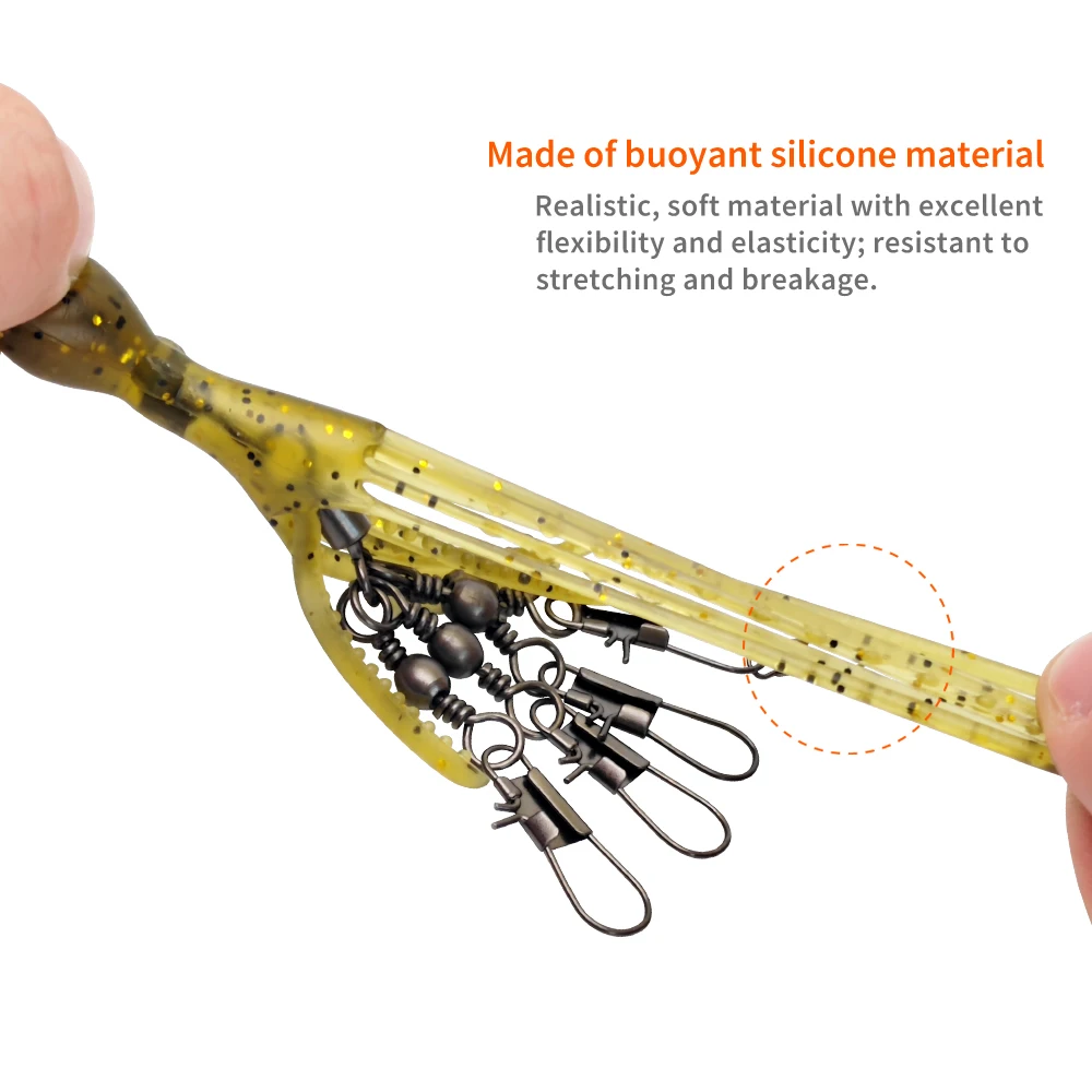 Nuevo Señuelo de pesca con brillo UV de pulpo, 2 uds., 3 # 6 # 8 #   Grupo de pesca giratorio, cebo Artificial suave, cebo de capítulo de calamar, herramientas de pesca de mar - imagen 4