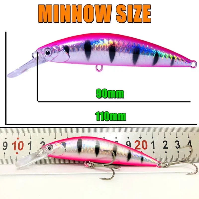 90mm 30g Minnow pesado hundimiento valgo Blazin Trolling señuelo de Pesca trucha delfín cebo duro Isca Artificial - imagen 4