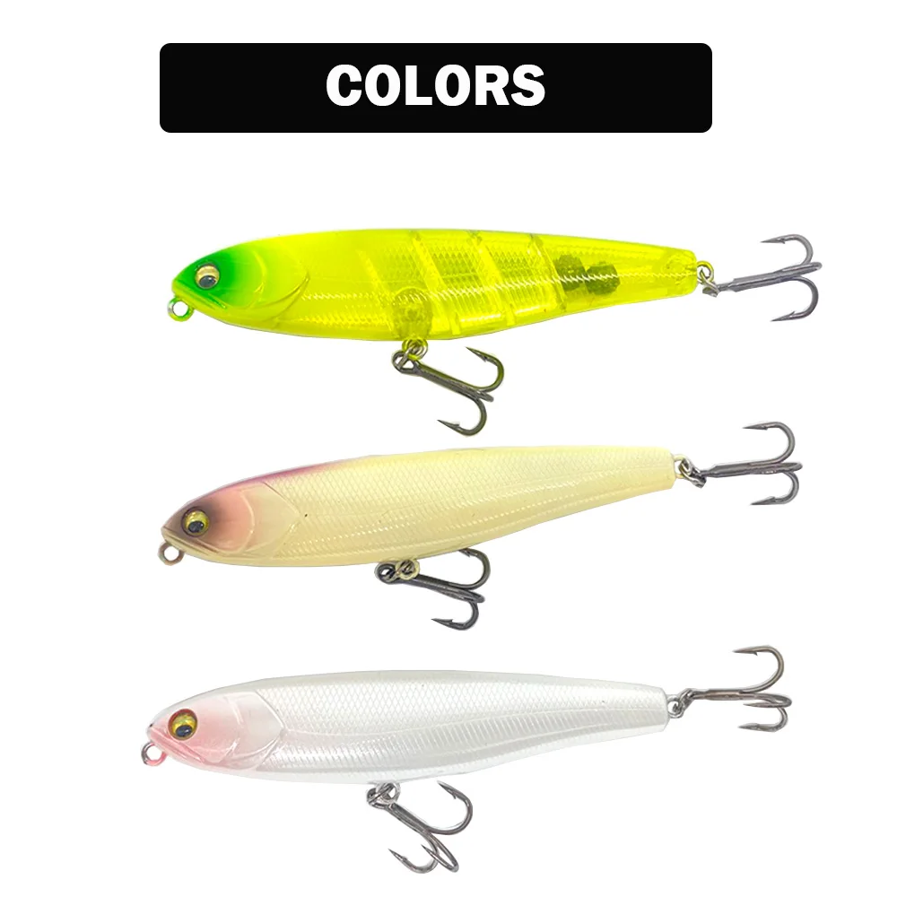 Andador de superficie de 9,6 cm y 13,5g, señuelo de pesca Artificial para agua dulce y salada, aparejos de cebo duro para lubina - imagen 5