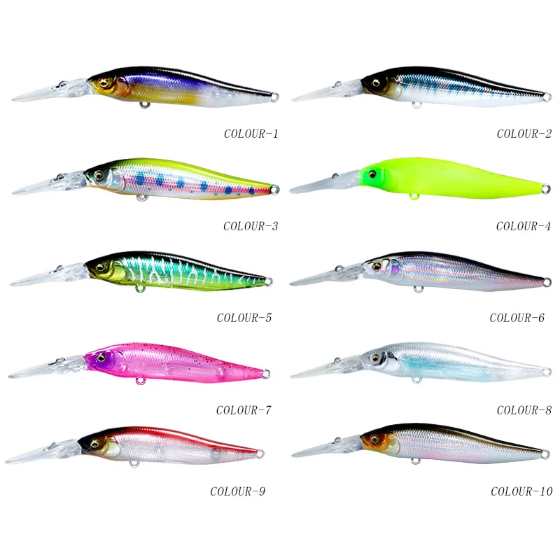 MUKUN fuerte 75S Ultra larga fundición hundimiento Minnow 75mm 8,5g alta resistencia agua salada lubina cebos duros artificiales - imagen 2