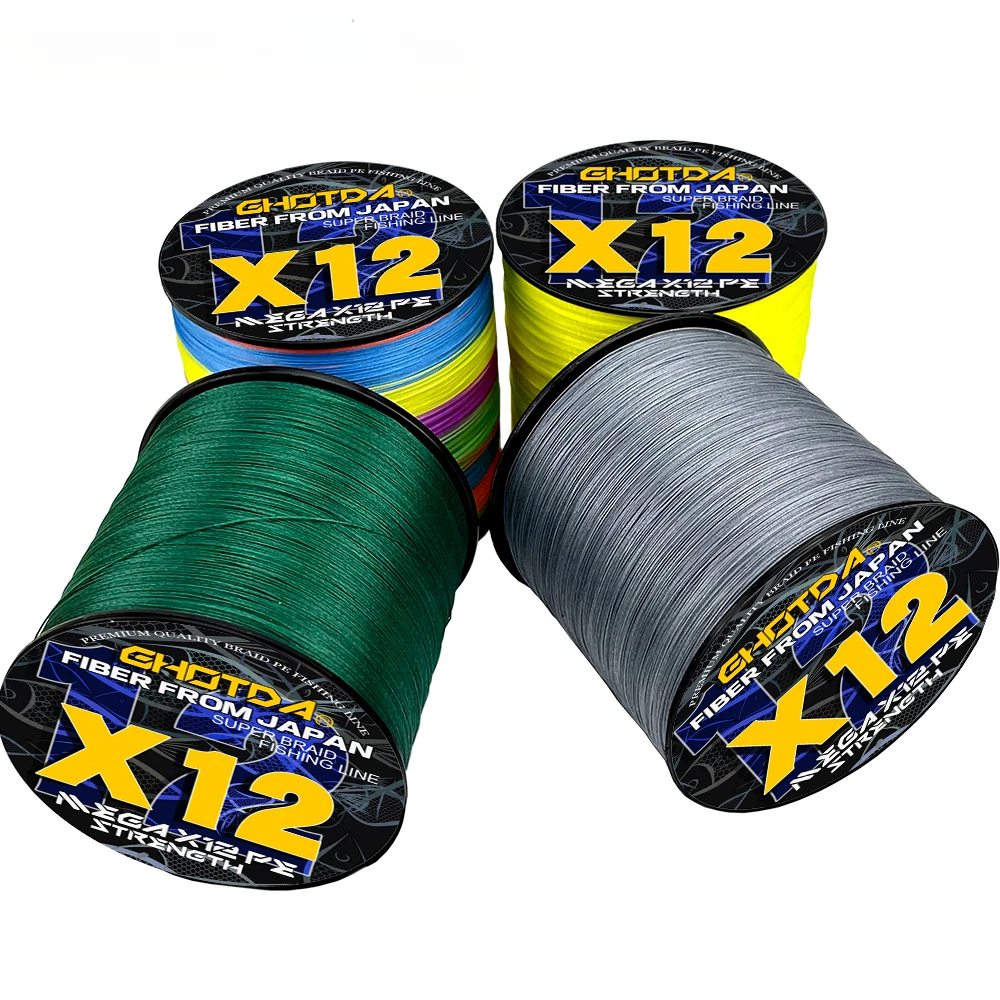 Línea de pesca trenzada GHOTDA, multifilamento de 100M, 12/8/4 hebras, accesorios de pesca suaves y fuertes, 10lb -120lb, fuerte fuerza de tracción - imagen 2