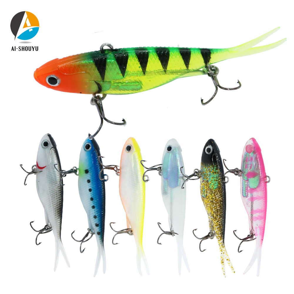Señuelo pesca en hielo Wobbler de silicona suave 11,5 cm AI-SHOUYU - imagen 2