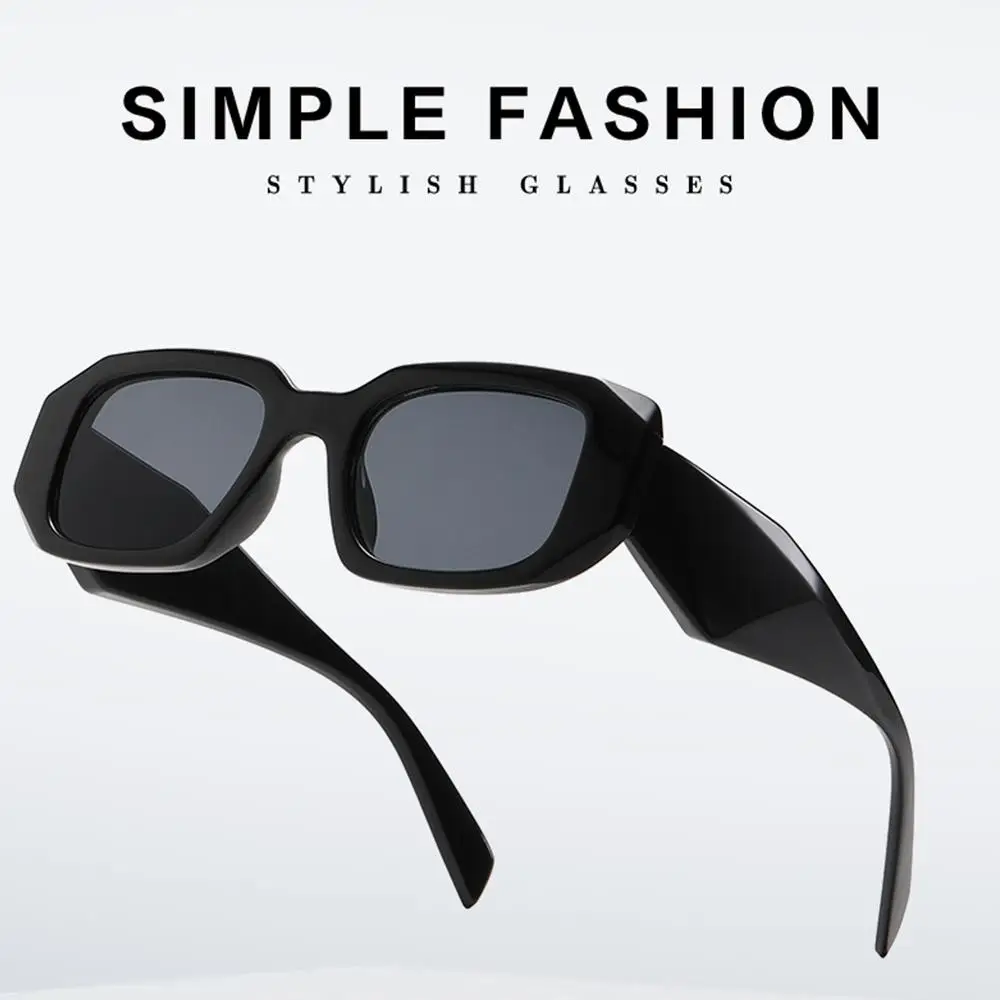 Gafas de sol Retro irregulares para hombres y mujeres, protección UV Y2K, gafas de sol rectangulares de los 90 - imagen 3