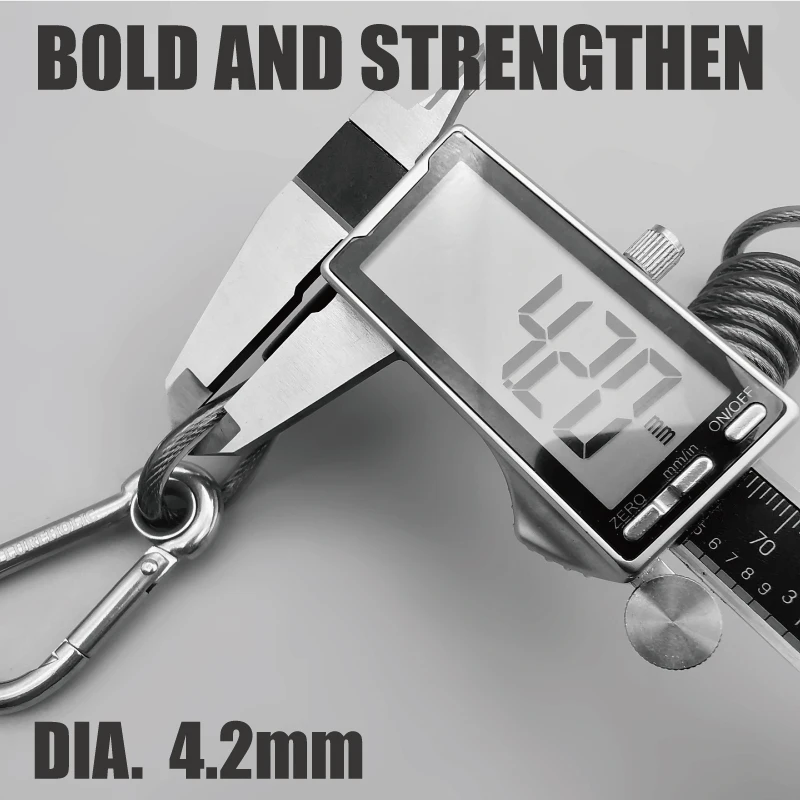 Lureholic fortalece el cordón de pesca con señuelo 49 hebras de alambre de acero cuerda de retención trenzada fuerte con mosquetones 316SS - imagen 2