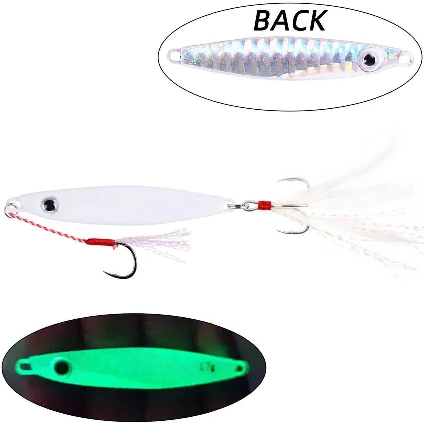 Señuelos de Pesca de Metal de plantilla lenta, cuchara de Jigging, impresión 3D, cebo Artificial láser, barco, Señuelos de Pesca súper duros - imagen 5