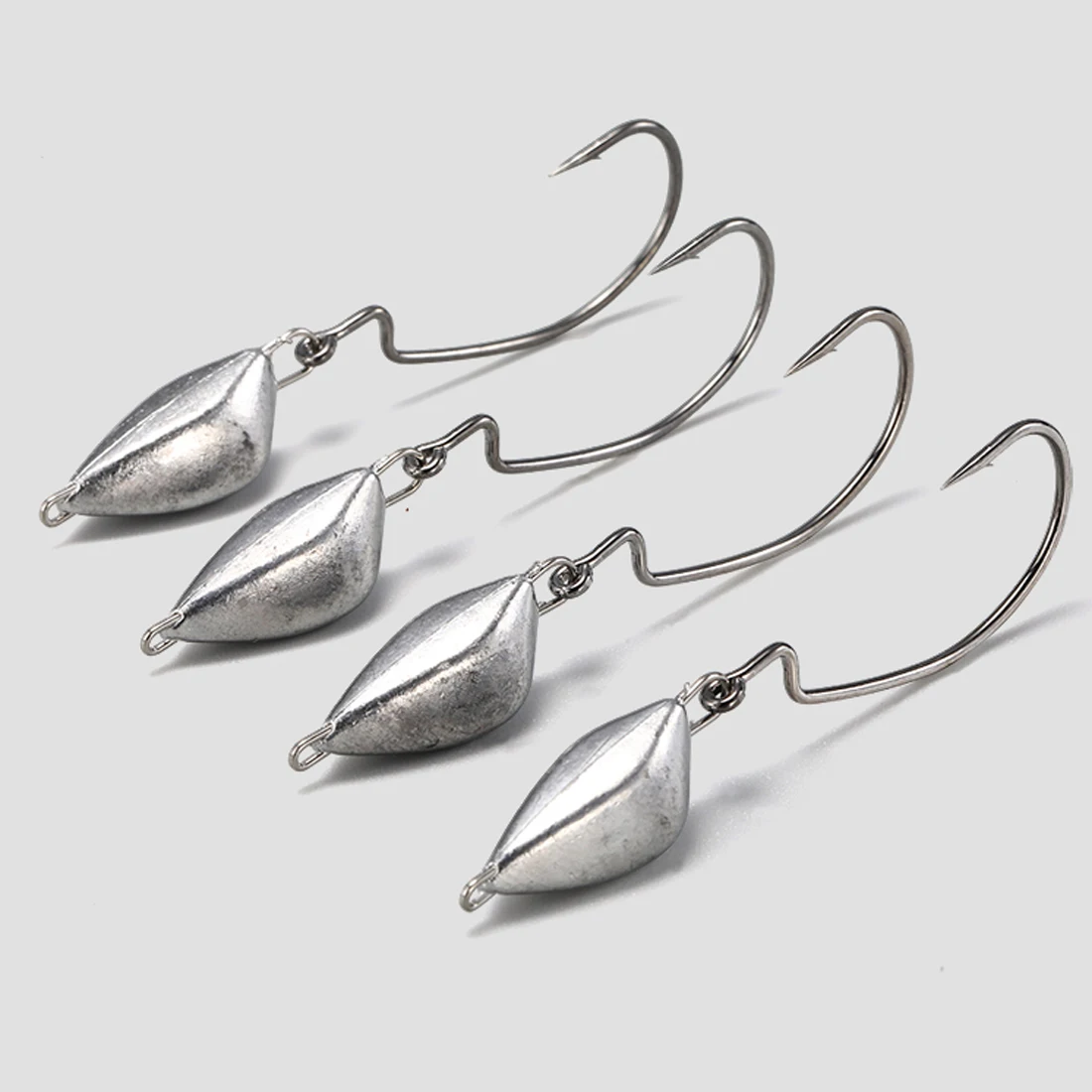 FishTrip 10 Uds Jig Head anzuelo de pesca sin malezas Underspin Bassfor pesca agua salada agua dulce - imagen 5