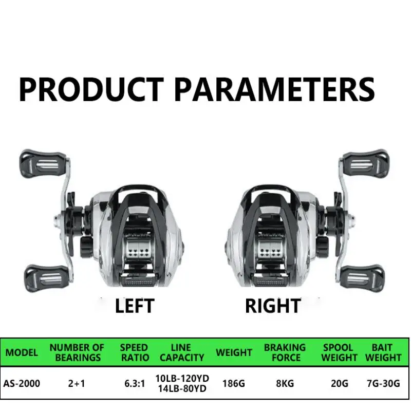 Carrete de fundición de lubina Mavllos Takumi con potencia, relación de 8kg, brazo basculante de Metal 6,3: 1, carrete de fundición de pesca con cebo de agua salada ligero - imagen 2
